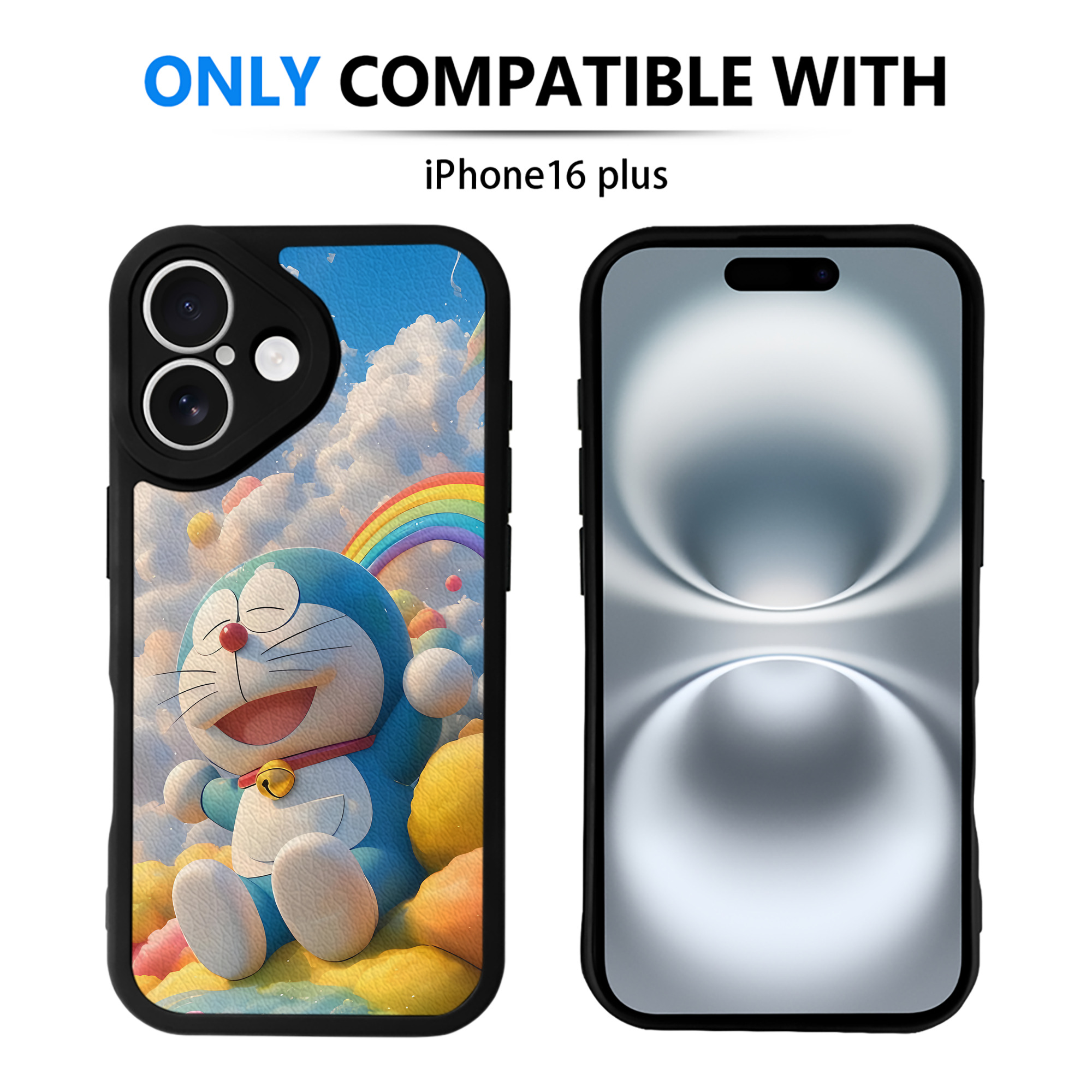 （画像用） ドラえもん Doraemon 【iPhone 16シリーズ対応】シリコンスマホケース（レザー調） 材質：シリコン